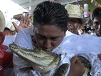 Watch: Mexican mayor weds crocodile to bring fortune to his people