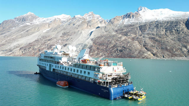 Cruise ship that touts its "navigation capabilities" runs aground in Greenland with more than 200 onboard