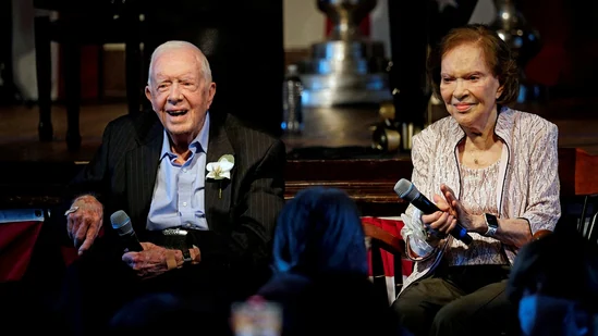 Former U.S. President Jimmy Carter celebrates his 99th birthday in Georgia. Well wishes are flooding the 'X' feed