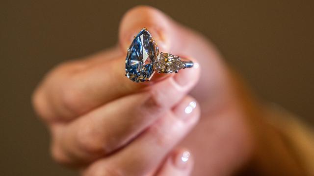 Bleu Royal diamond, a gem at the "top of its class," sells for nearly $44 million at Christie's auction