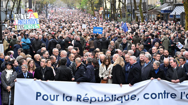 More than 180,000 march in France against antisemitism amid Israel-Hamas war