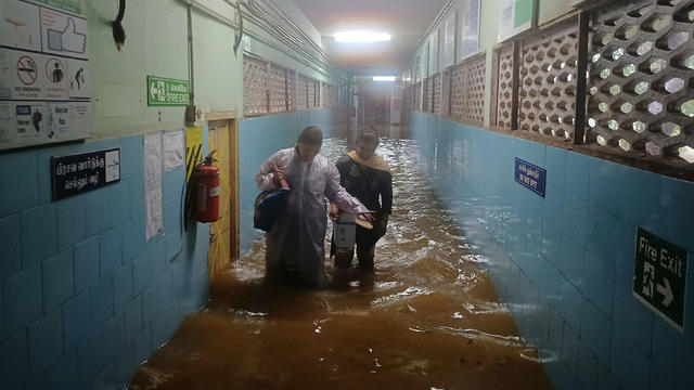 Cyclone Michaung makes landfall on India's east coast as 17 deaths are blamed on the storm in Chennai