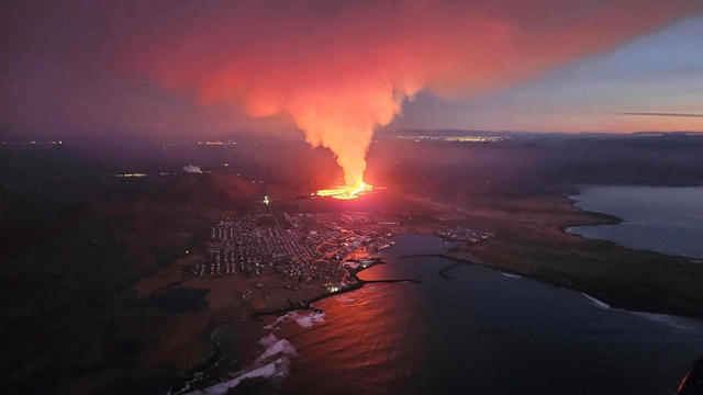 Iceland volcano erupts again, spewing lava toward town near country's main airport