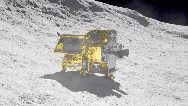 Japanese moon lander touches down, but crippled by mission-ending power glitch