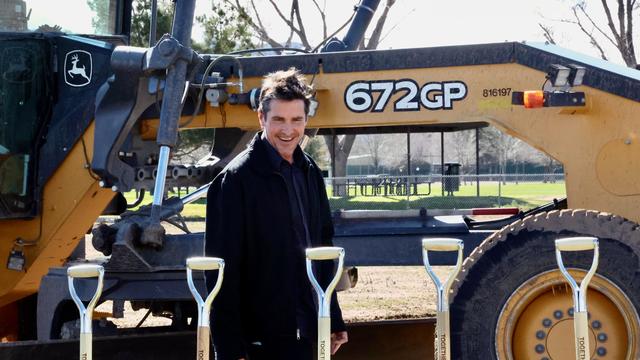 Christian Bale breaks ground on foster homes he's fought for 16 years to see built