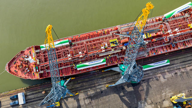 World's first hybrid wind and fuel powered chemical tanker sets sail from Rotterdam