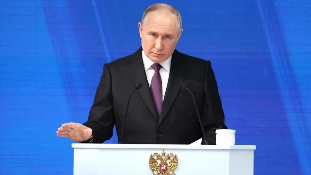 Putin says talk of NATO troops being sent to Ukraine "raises the real threat of a nuclear conflict"