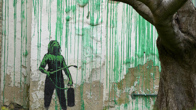 Banksy has unveiled a new mural that many view as a message that "nature's struggling"