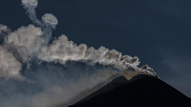 Watch rare pink volcanic vortex bubbles spew out of Italy's Mount Etna