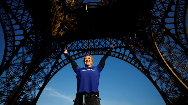 French athlete attempts climbing record after scaling Eiffel Tower