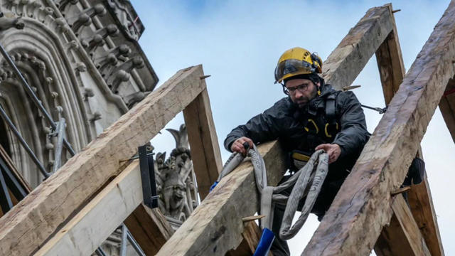 5 years after fire ravaged Notre Dame, an American carpenter is helping rebuild Paris' iconic cathedral