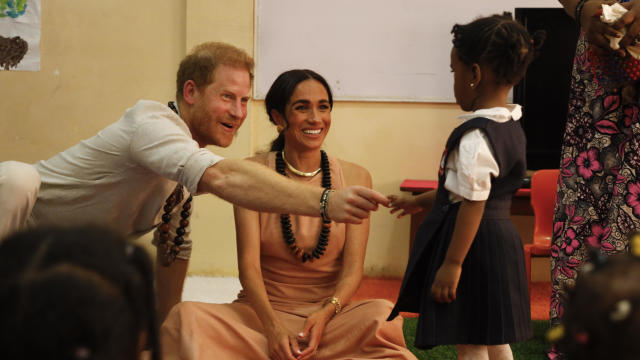 Prince Harry and Meghan visit Nigeria, where the duchess hints at her heritage with students: "I see myself in all of you"