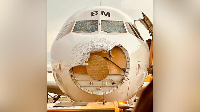 It only takes 5 seconds of hail to damage an airplane mid-flight, expert says. Photos show how destructive it can be.