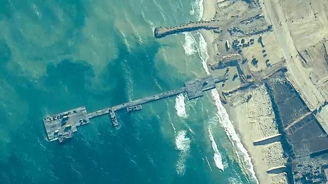 A first up-close look at the U.S. military's Gaza pier project, which has struggled to get aid to Palestinians