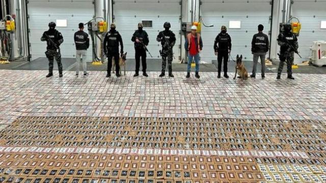 Police dogs sniff out over 6 tons of cocaine hidden in banana shipment headed for Europe